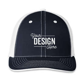 Pacific Headwear Flexfit Trucker Hat - Color: Navy / White
