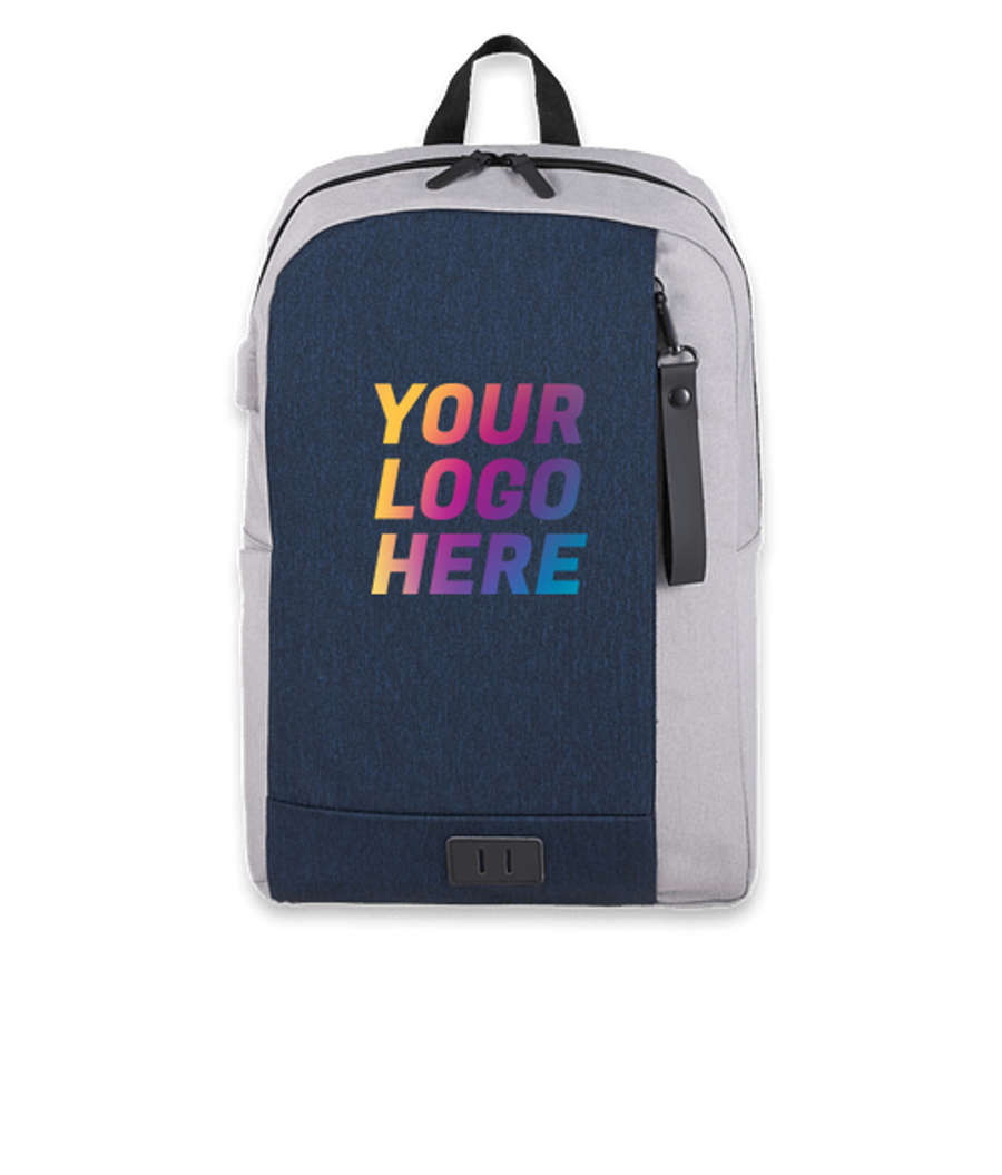 NBN Whitby Slim 15" Computer Backpack in Navy / Gray