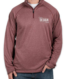 Devon & Jones Heather Quarter Zip Performance Pullover - Color: Burgundy Heather