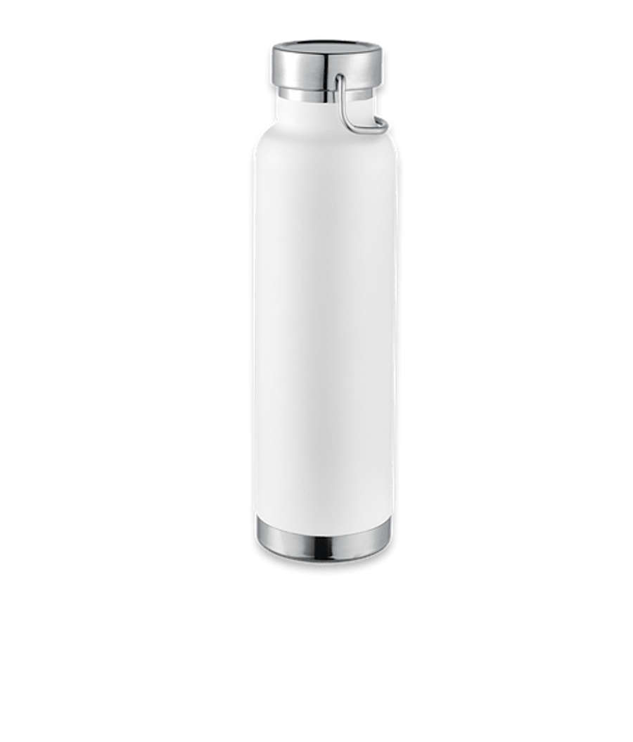Geometric Pattern 22 oz. Thor Copper Vacuum Insulated Water Bottle in White / Blue