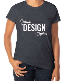 Gildan Women's Lightweight Jersey T-shirt - Color: Heather Dark Grey