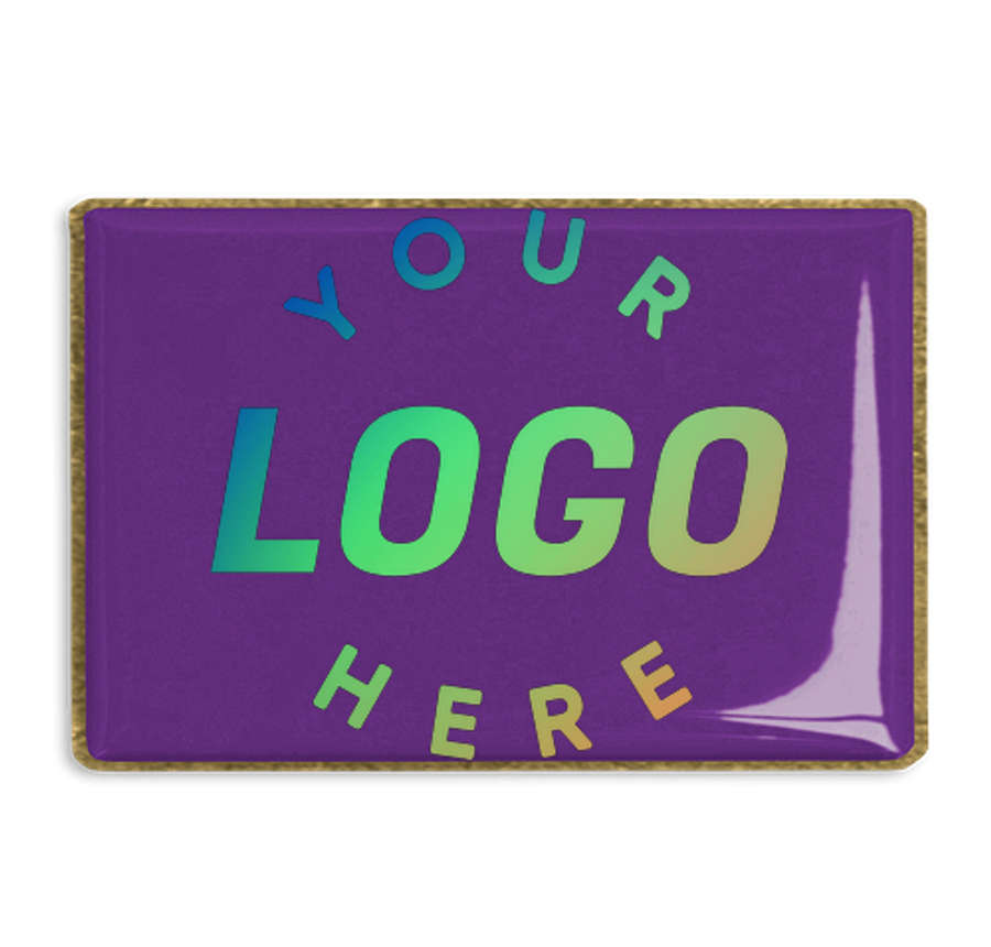Rectangular Lapel Pin in Team Purple / Brass