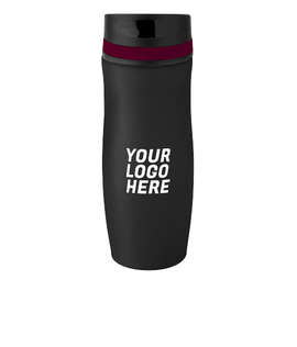 Full Color 14 oz. Persona Wave Trail Vacuum Insulated Tumbler - Color: Black / Burgundy