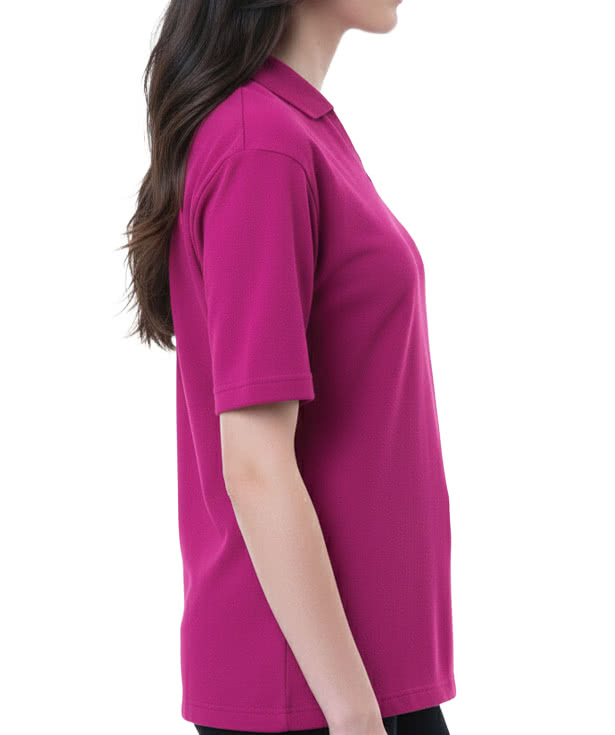 Blue Generation Women's Superblend Easy-Care V-Neck Pique Polo