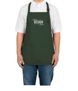 Port Authority Stain Release Medium Length Apron - Screen Printed - Color: Hunter