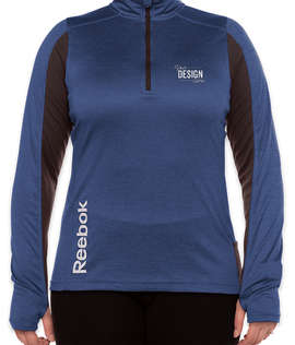 Reebok Women's Crossover Quarter Zip Performance Shirt - Color: Heather Navy
