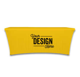 Full Color 8' Stretch Tablecloth - Color: Athletic Gold