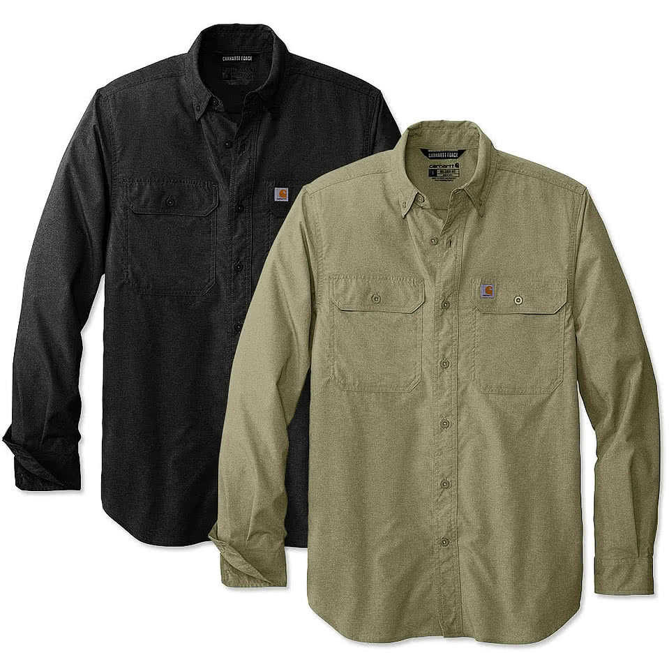 Carhartt Force Solid Long Sleeve Work Shirt - Printed