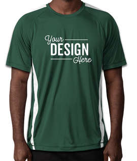 Sport-Tek Competitor Colorblock Performance Shirt - Color: Forest Green / White