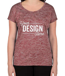 Sport-Tek Women's Electric Heather Performance Shirt - Color: Maroon Electric