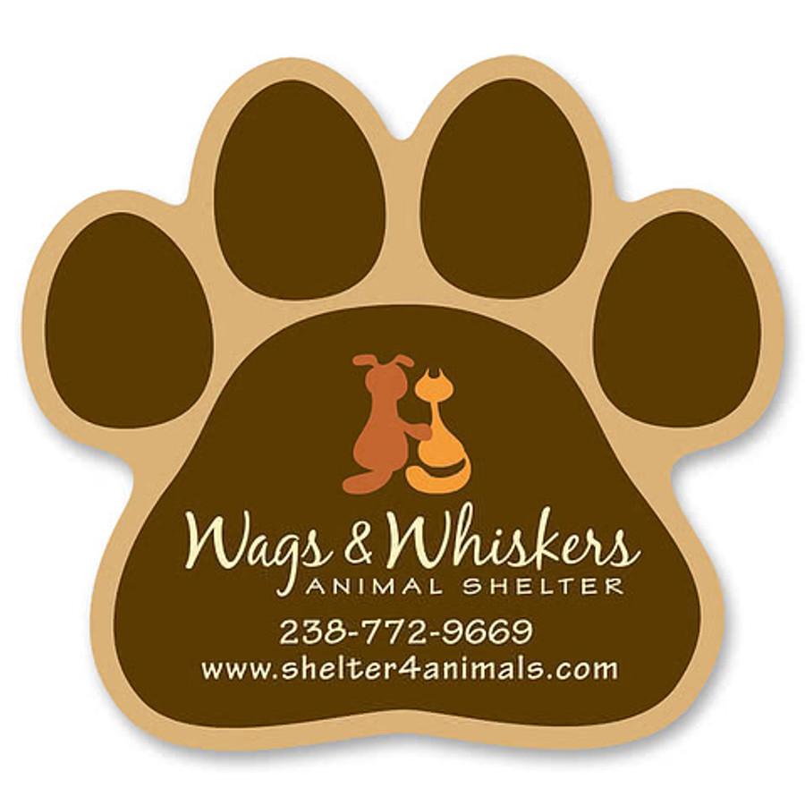 Paw Print Magnet in .020 Thickness White