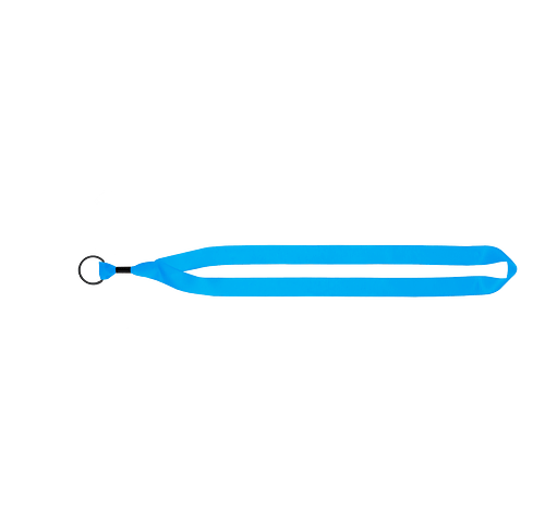 Full Color Recycled Lanyard with Metal Crimp and Metal Split-Ring in Columbia Blue