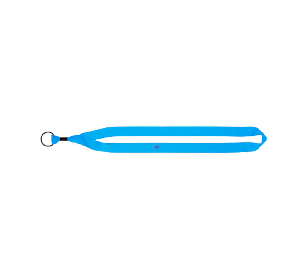 Full Color Recycled Lanyard with Metal Crimp and Metal Split-Ring in Columbia Blue