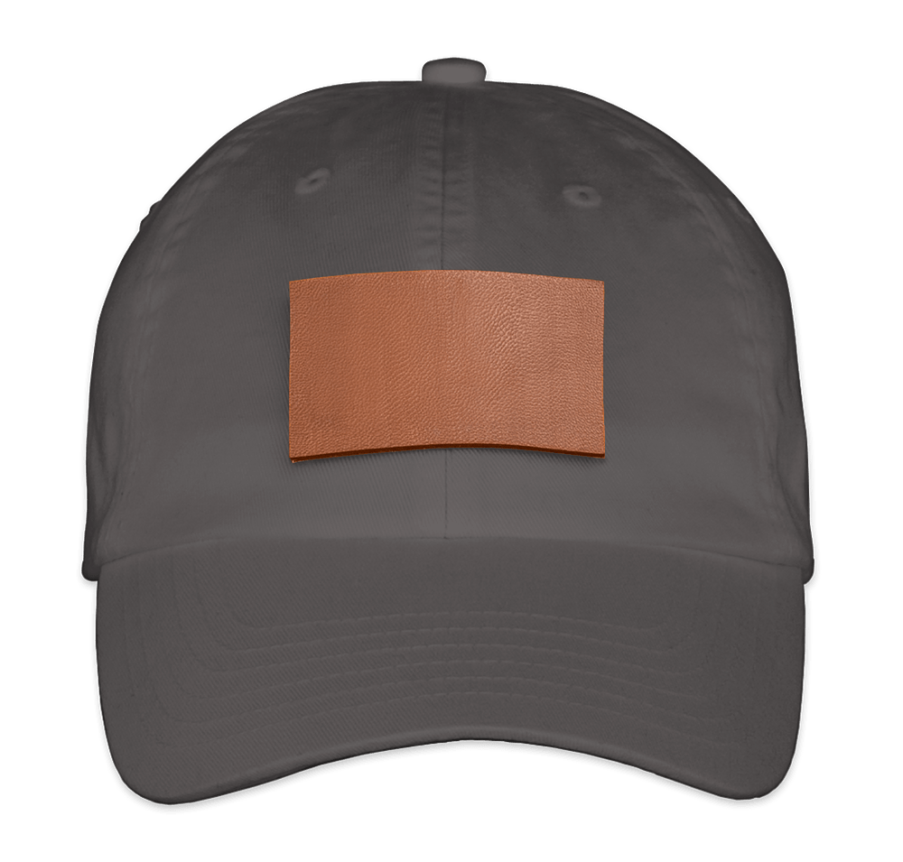Valucap Bio-Washed Hat - Rectangle Faux Leather Patch - Laser Engraved-default