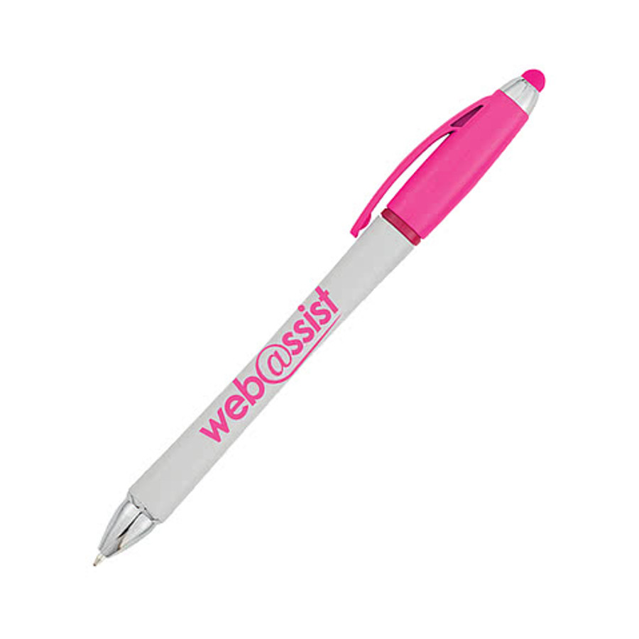 Harmony Highlighter Stylus Pen (black ink) in White with Yellow