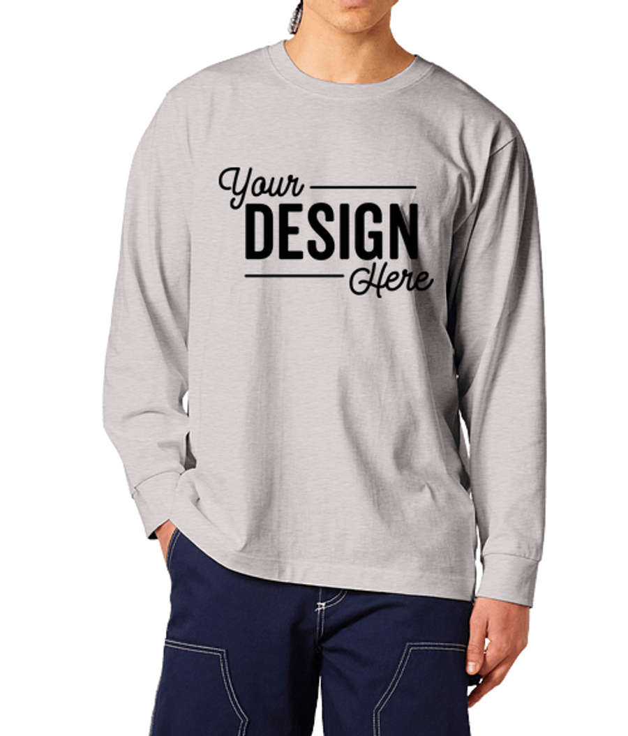 Stanley/Stella Freestyler Heavyweight Organic Cotton Long Sleeve T-shirt in Cool Heather Grey