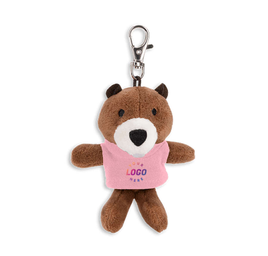 Full Color Wild Bunch 4" Beaver Plush Animal Keychain in Pink