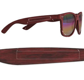 Woodtone Mirrored Malibu Sunglasses - Color: Red