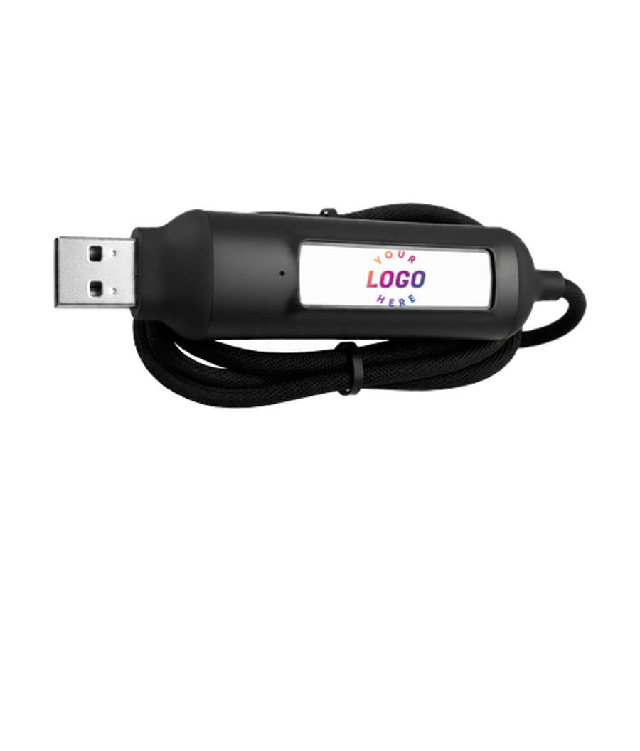 Full Color Boost 1,000 mAh Power Bank and Charging Cable in Black