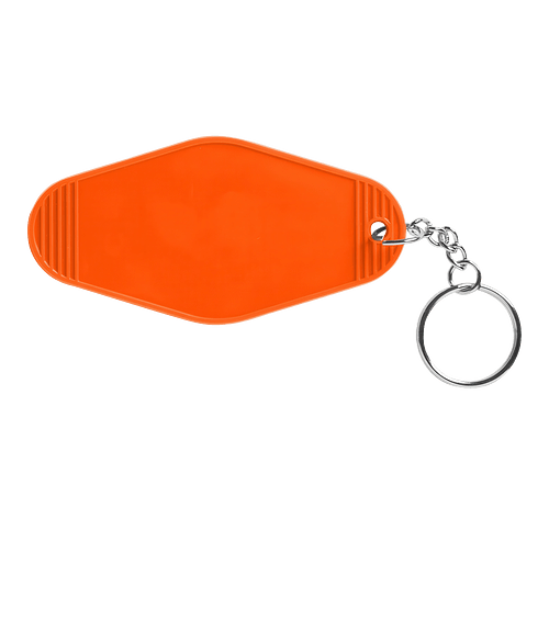 Recycled Plastic Motel Keychain in ORANGE
