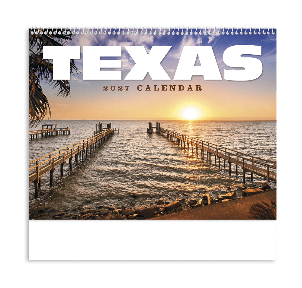 Full Color Texas Spiral Wall Calendar-default