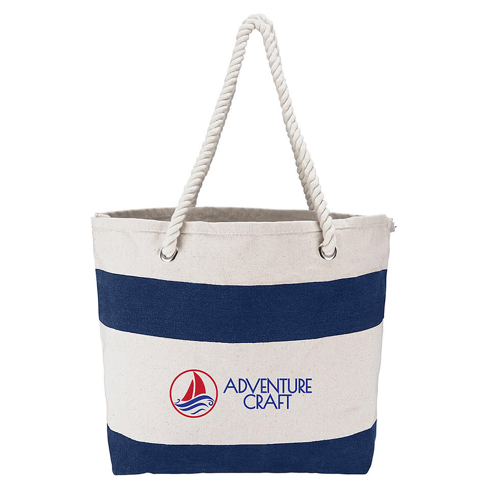Resort Cotton Canvas Tote Bag with Rope Handles