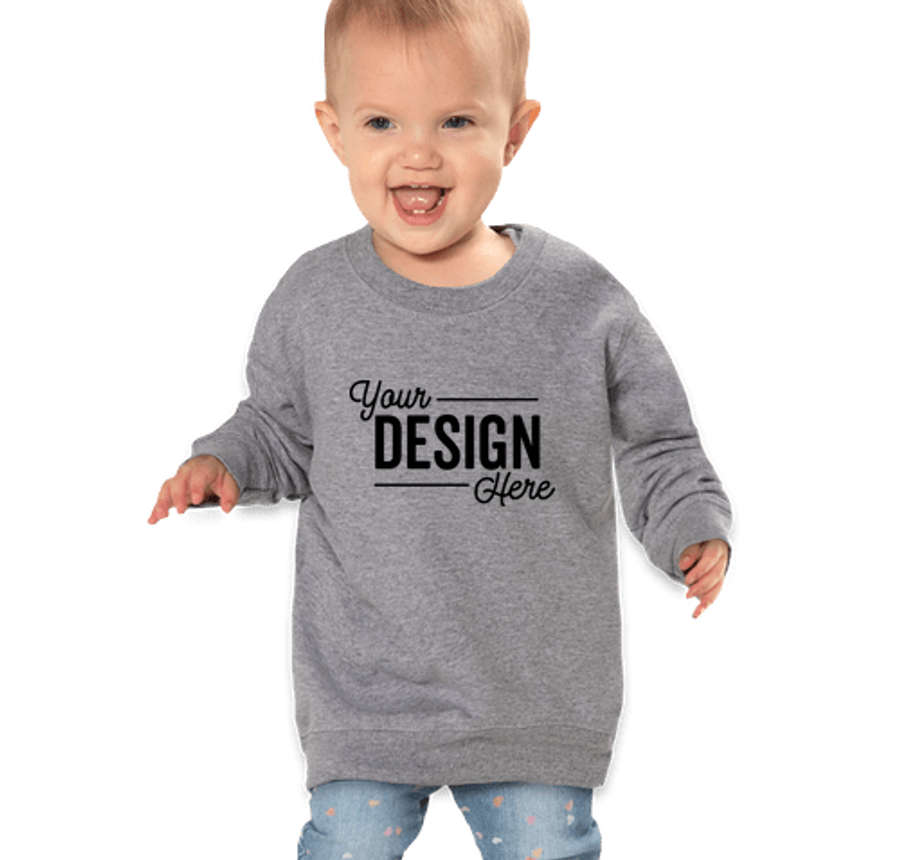 Rabbit Skins Toddler Fleece Crewneck Sweatshirt in Granite Heather