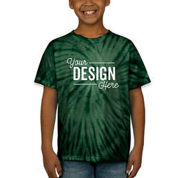 Dyenomite Youth 100% Cotton Tonal Tie-Dye T-shirt - Color: Forest