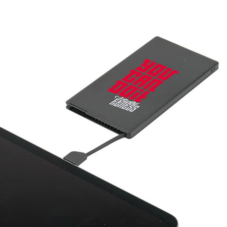 Full Color 4,000 mAh Cable Keeper Portable Power Bank in Black