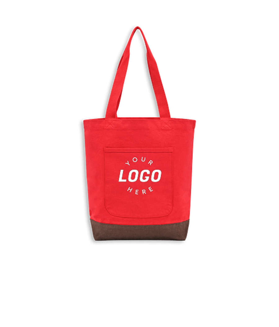 Ivy AWARE Recycled Colorblock Cotton Tote Bag in Crimson