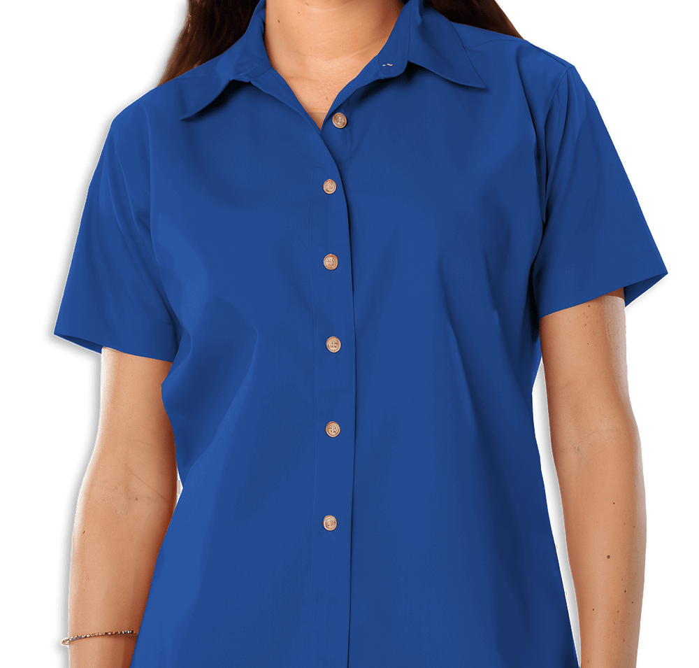 Blue Generation Women's Scotchgard Short Sleeve Dress Shirt - Printed-default