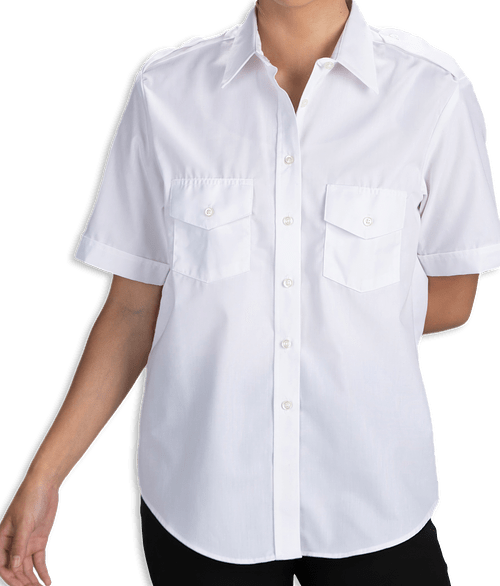 Edwards Women's Navigator Poplin Short Sleeve Work Shirt in White