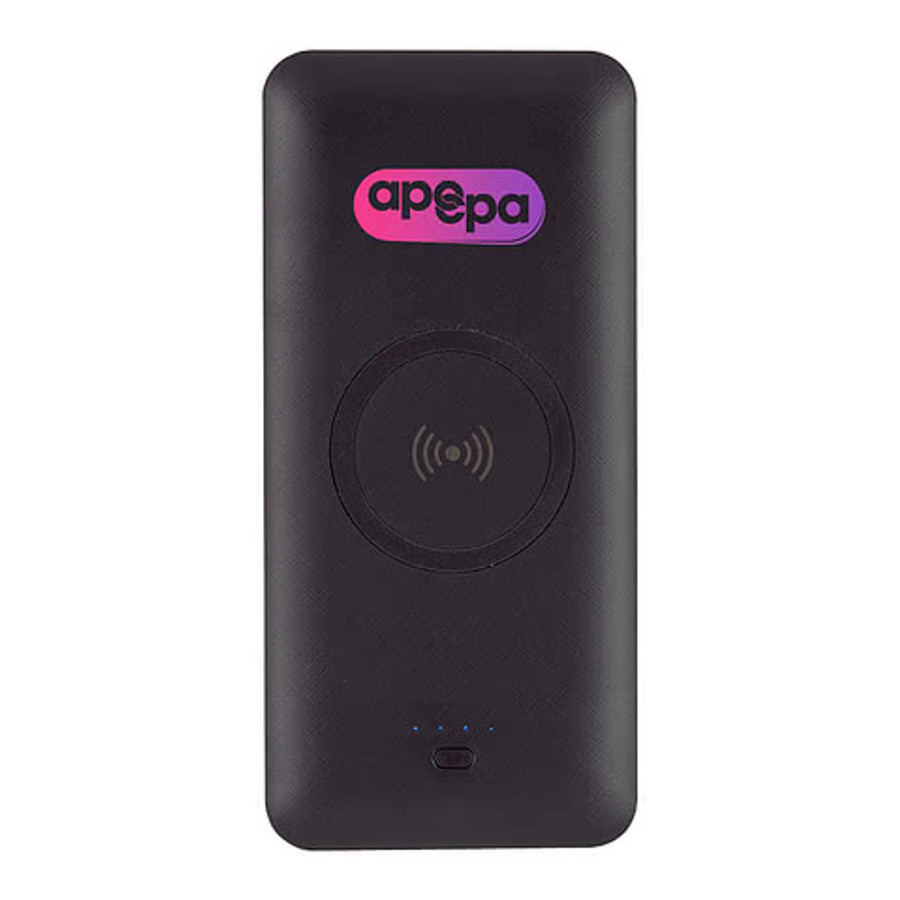 Full Color 5-in-1 Wireless Charging Power Bank in Black
