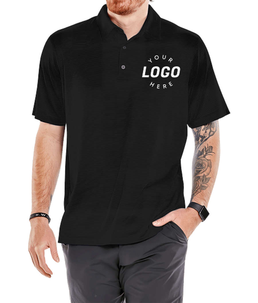 Storm Creek Optimist Microstripe Performance Polo - Printed in Black