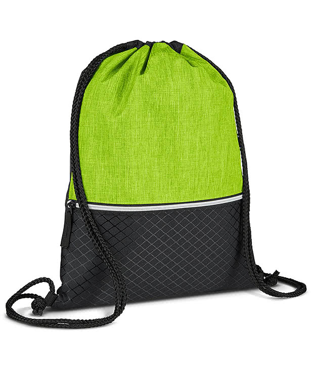 Crosshatch Heather Drawstring Bag