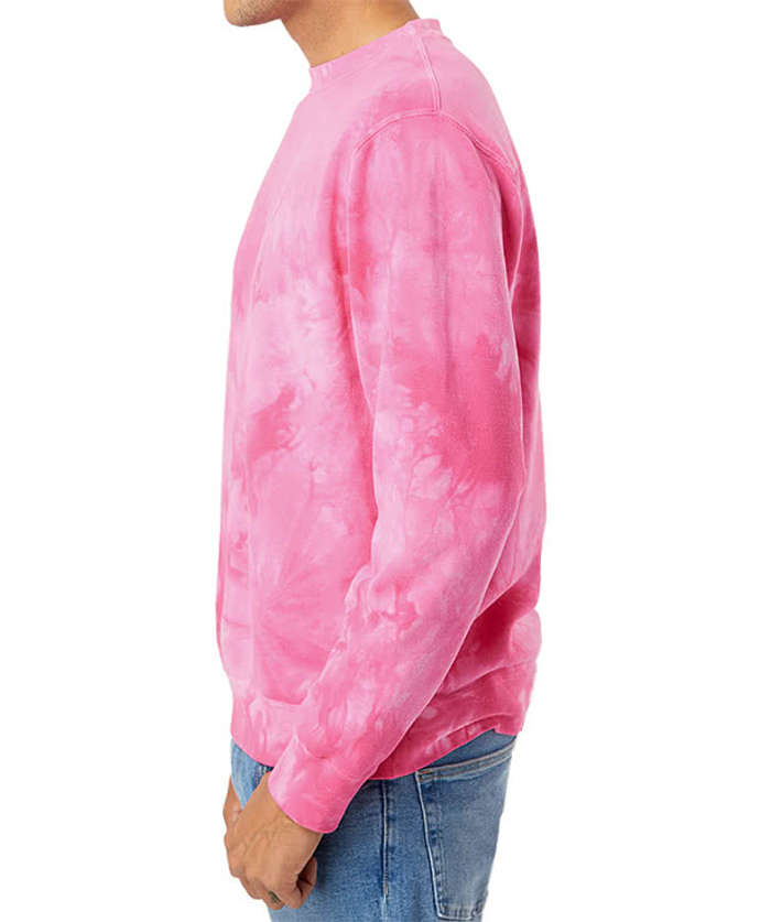 Independent Trading Co. PRM3500TD Midweight Tie-Dyed Sweatshirt - Tie Dye Dusty Pink - S