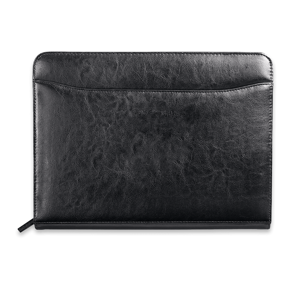 Debossed Renaissance Leather Zippered Padfolio-default