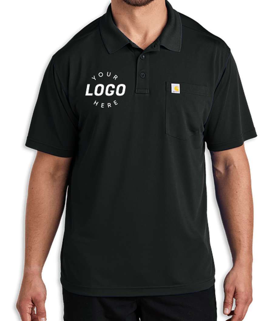 Carhartt Force UPF 40 Performance Pocket Polo in Black