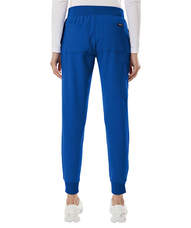 Jaanuu Women's Petite Silex Knit-Waist Jogger Scrub Pant - Embroidered