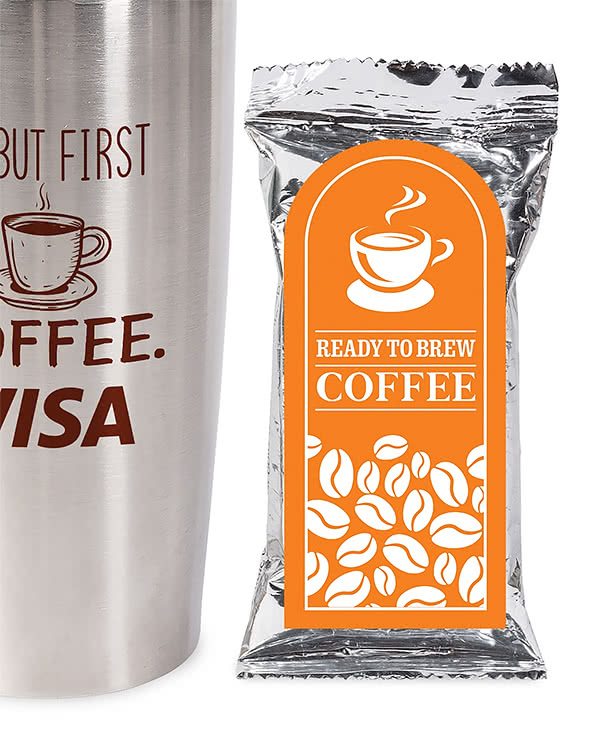 20 oz. Tumbler with Coffee Pack and Happy Holidays Cookie Gift Set