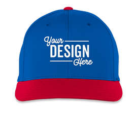 Pacific Headwear Perforated Flexfit Performance Hat - Color: Royal / Red