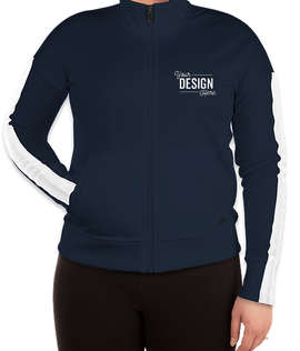 New Era Women's Track Jacket - Color: True Navy / White