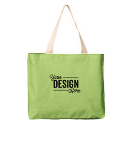 Bayside USA-Made Large 100% Cotton Canvas Tote - Color: Lime