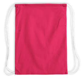 Lightweight 100% Cotton Drawstring Bag - Color: Hot Pink