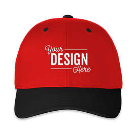 Pacific Headwear Cotton Blend Adjustable Hat - Color: Red / Black