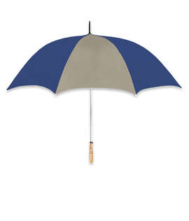 60" Arc Color Block Golf Umbrella - Color: Khaki / Navy
