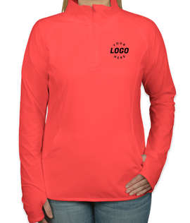 Sport-Tek Women's Performance Half Zip Pullover - Color: Hot Coral