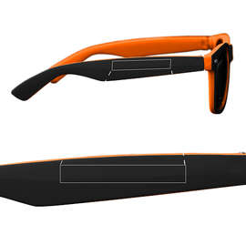 Two-Tone Glossy Sunglasses - Color: Black / Orange