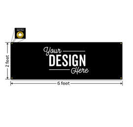 Full Color 6' x 2' Vinyl Banner - Color: Black