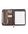 Debossed Deluxe Executive Vintage Leather Zippered Padfolio